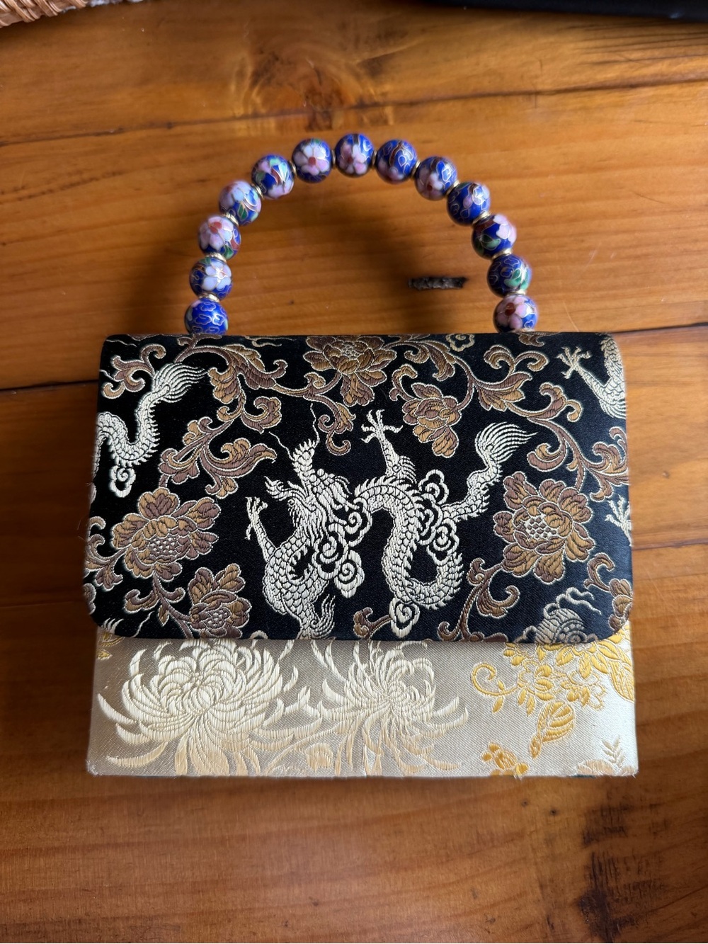 Vintage Franchi Asian Brocade Clutch Purse Evening Bag